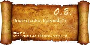 Ondreicska Bagamér névjegykártya